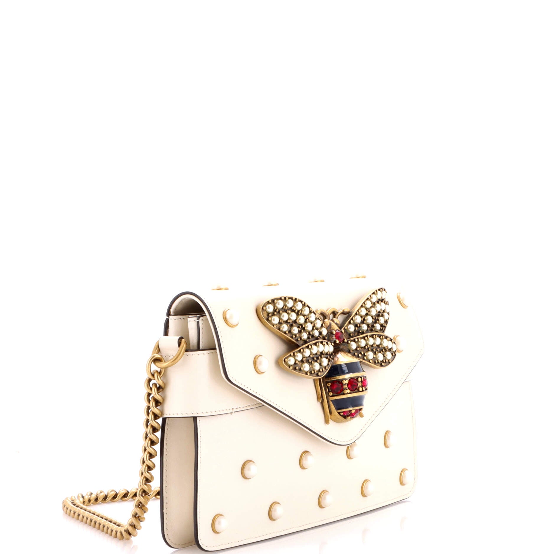 Broadway Pearly Bee Shoulder Bag Embellished Leather Mini