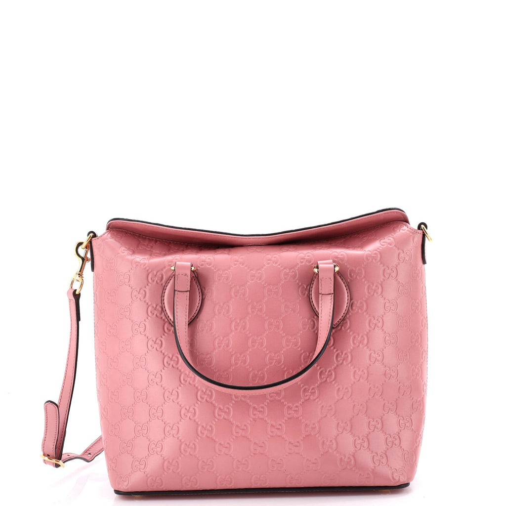 Signature Fold Over Tote Guccissima Leather Medium
