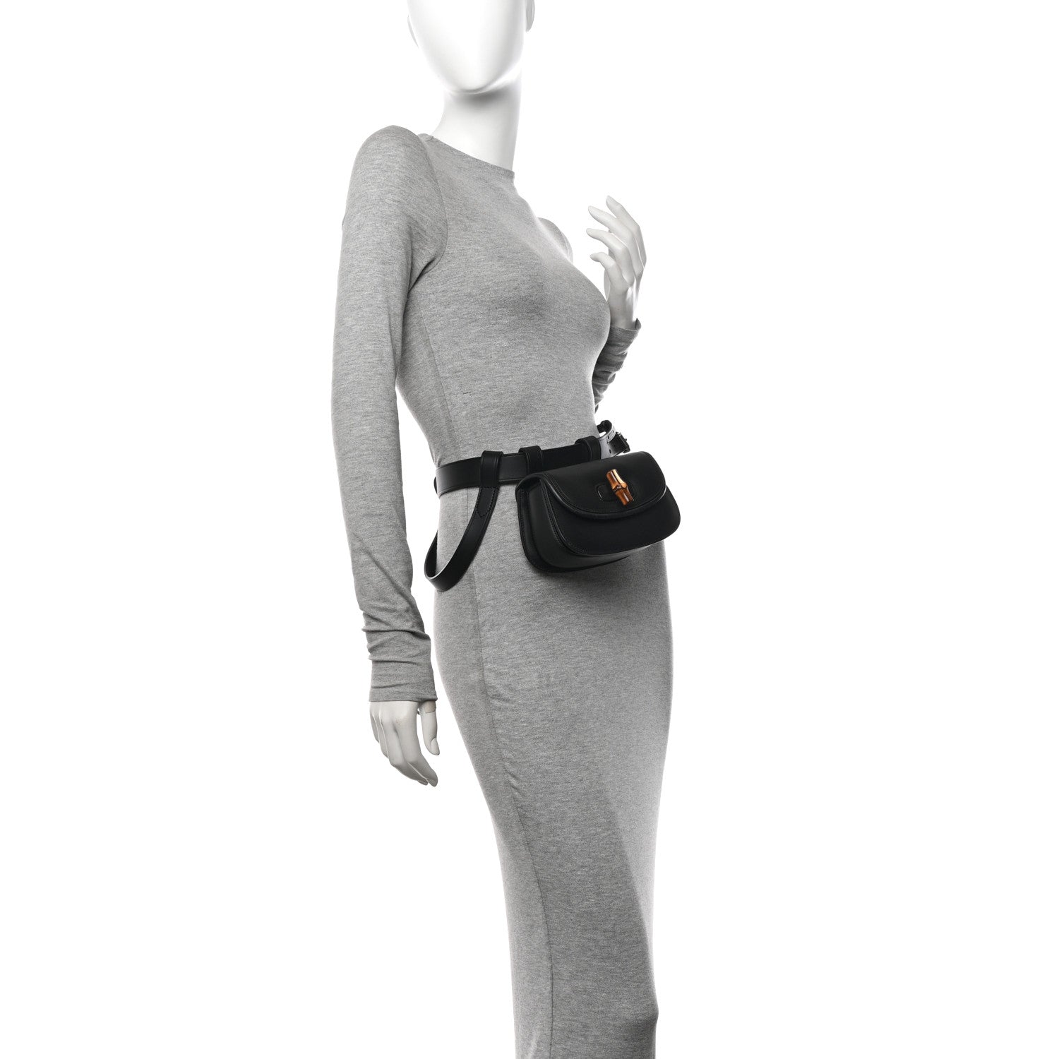 Calfskin Bamboo Mini 1947 Belt Bag 85 34  Black