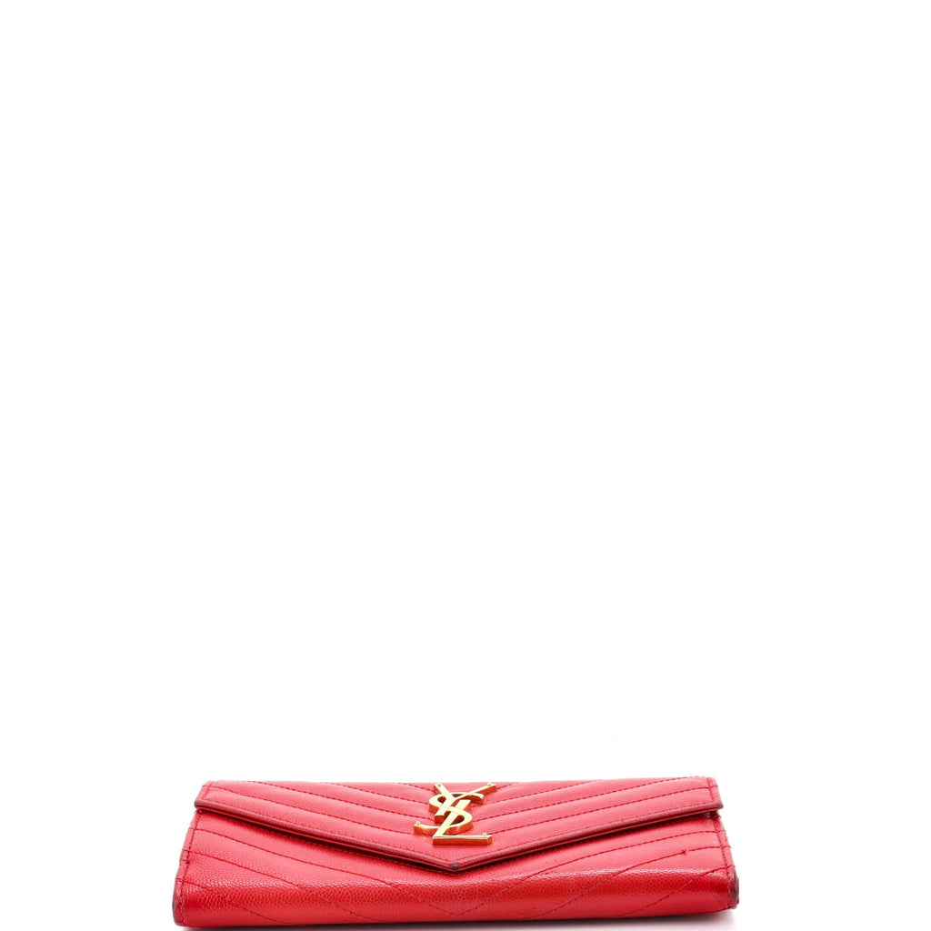 Classic Monogram Flap Wallet Matelasse Chevron Leather Large