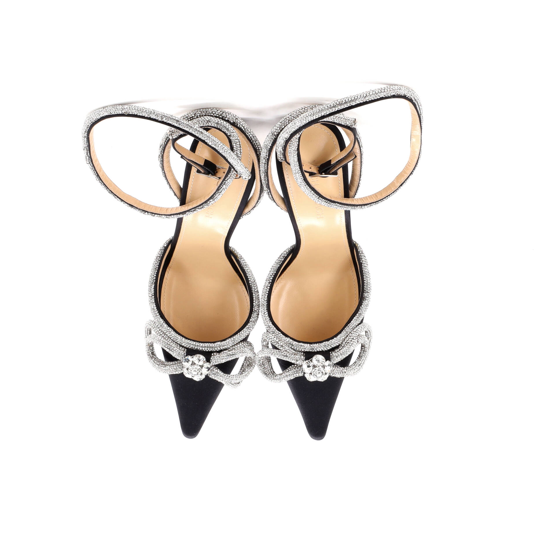 Women's Double Bow Ankle Strap Pumps Satin 110