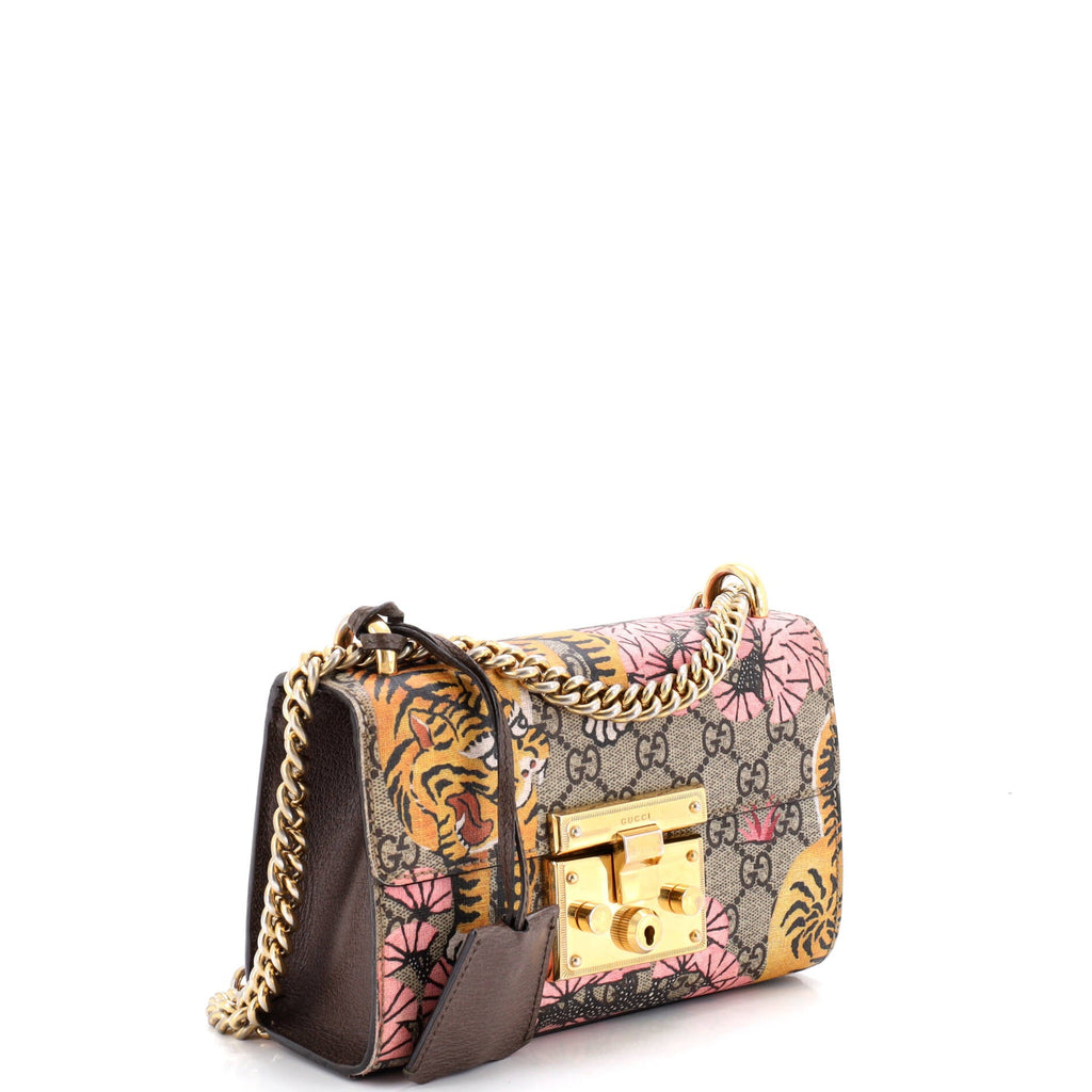 Padlock Shoulder Bag Bengal Print GG Coated Canvas Small