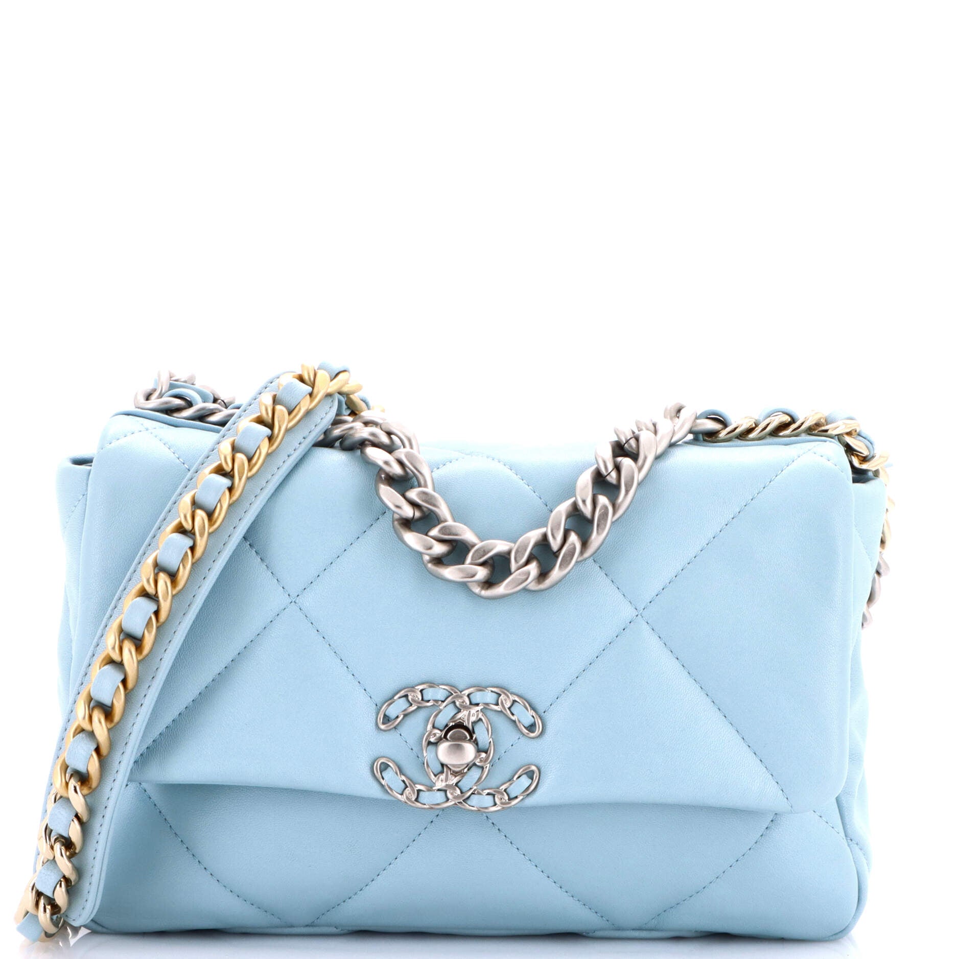19 Flap Bag Quilted Leather Medium