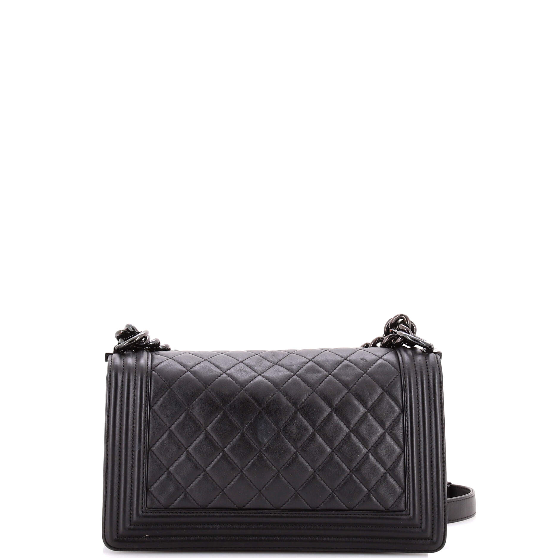 So Black Boy Flap Bag Quilted Caviar Old Medium