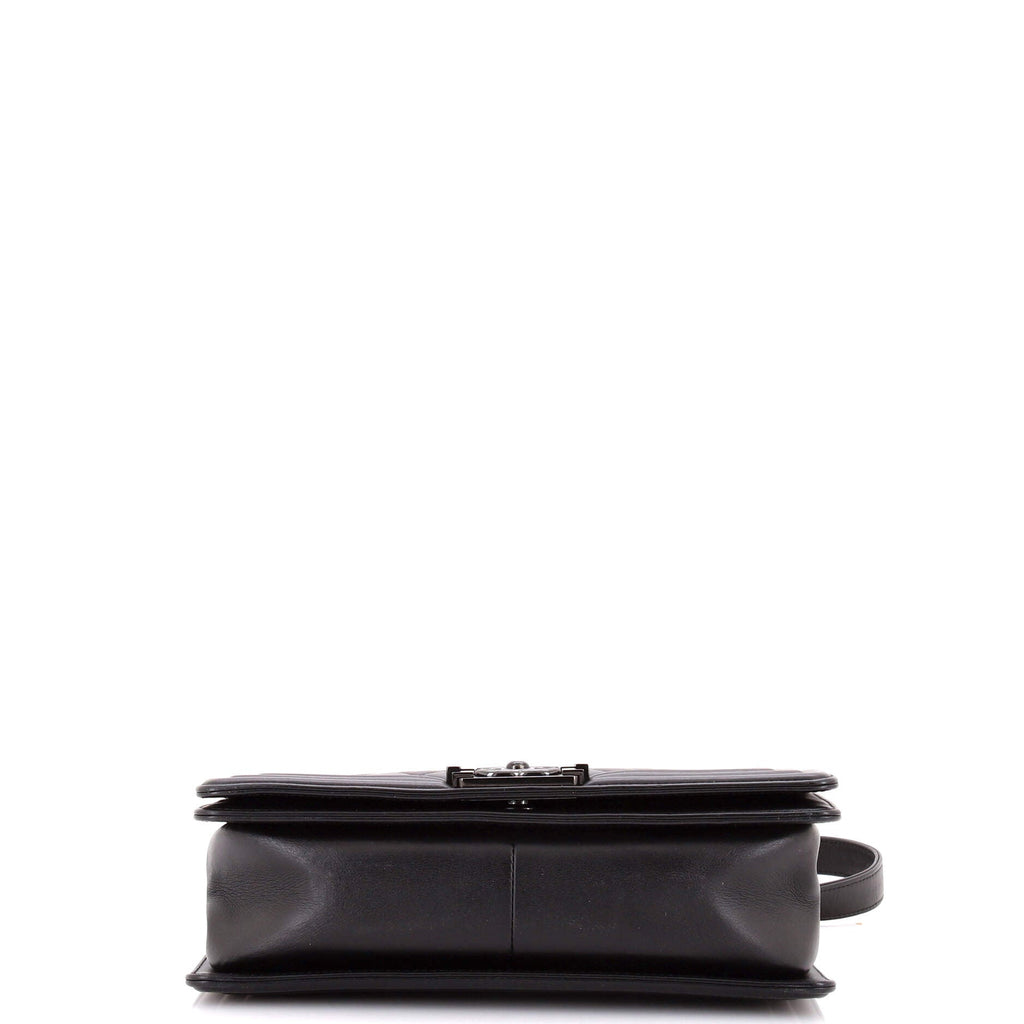 So Black Boy Flap Bag Quilted Caviar Old Medium