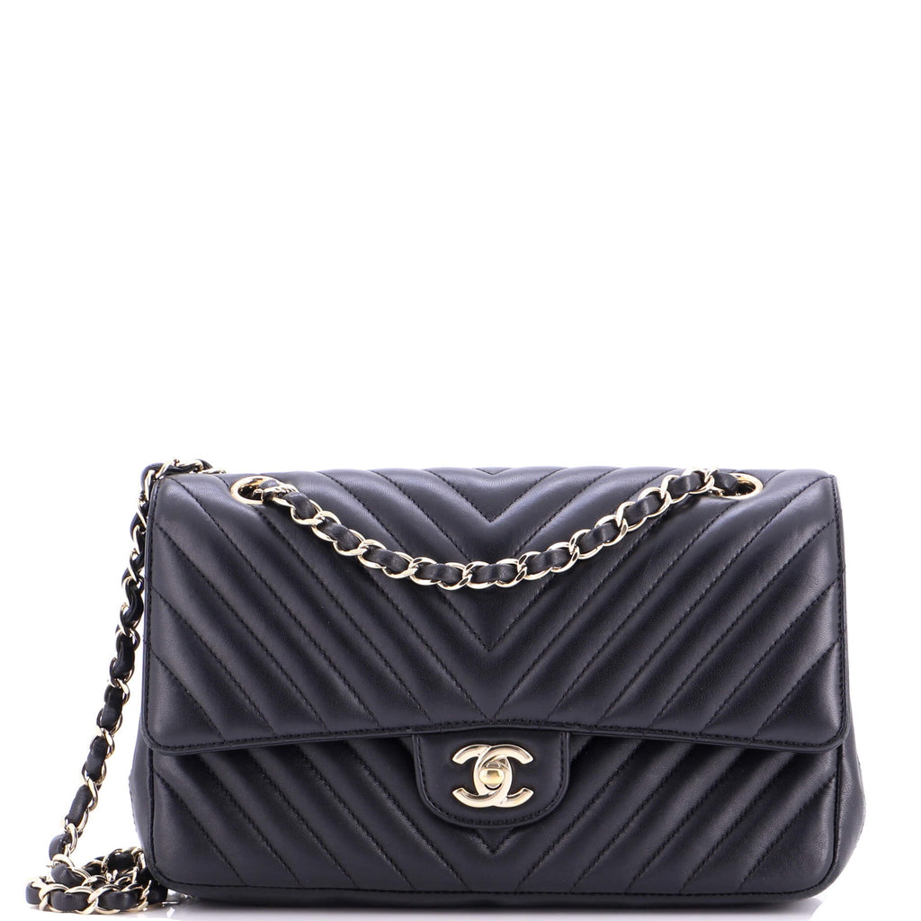 Classic Double Flap Bag Chevron Lambskin Medium