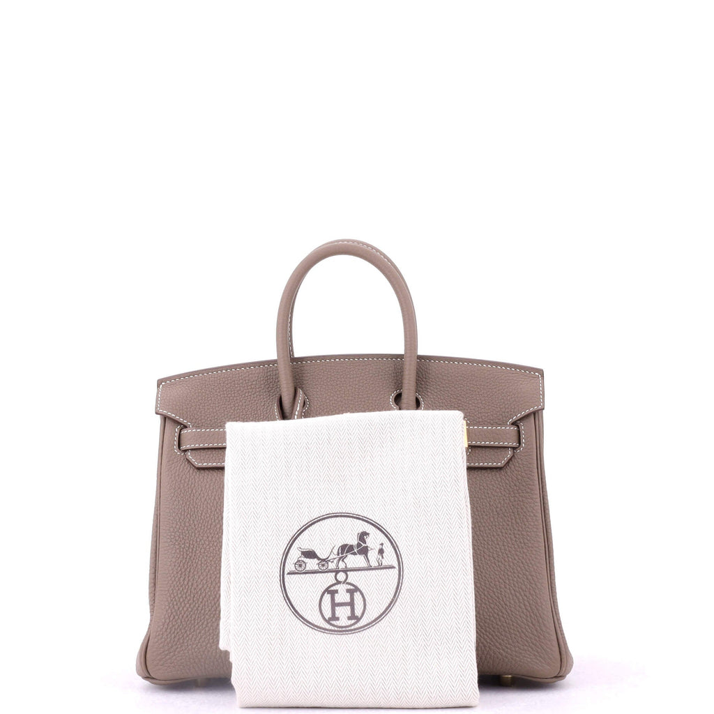 Birkin Handbag Grey Togo with Gold Hardware 25