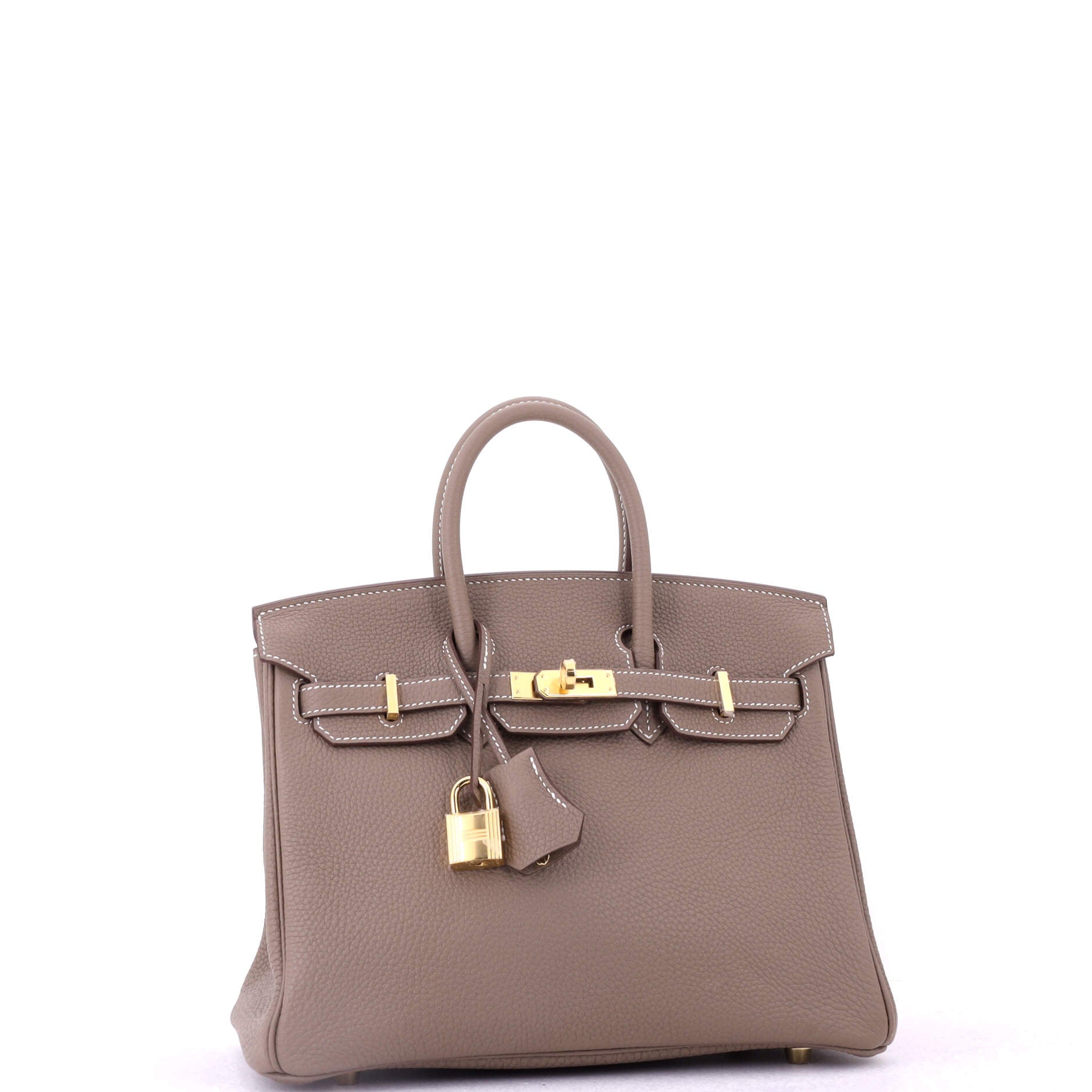 Birkin Handbag Grey Togo with Gold Hardware 25