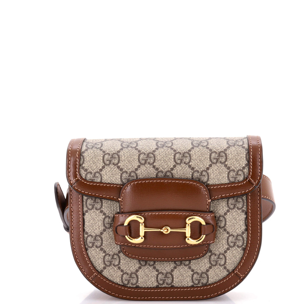 Horsebit 1955 Shoulder Bag GG Coated Canvas with Leather Mini