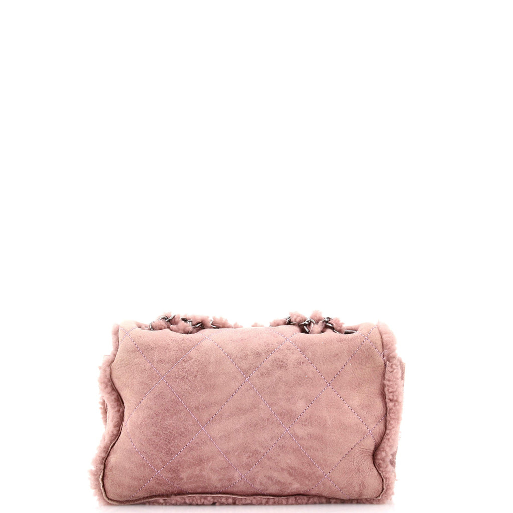 Coco Neige Flap Bag Quilted Suede with Shearling Small