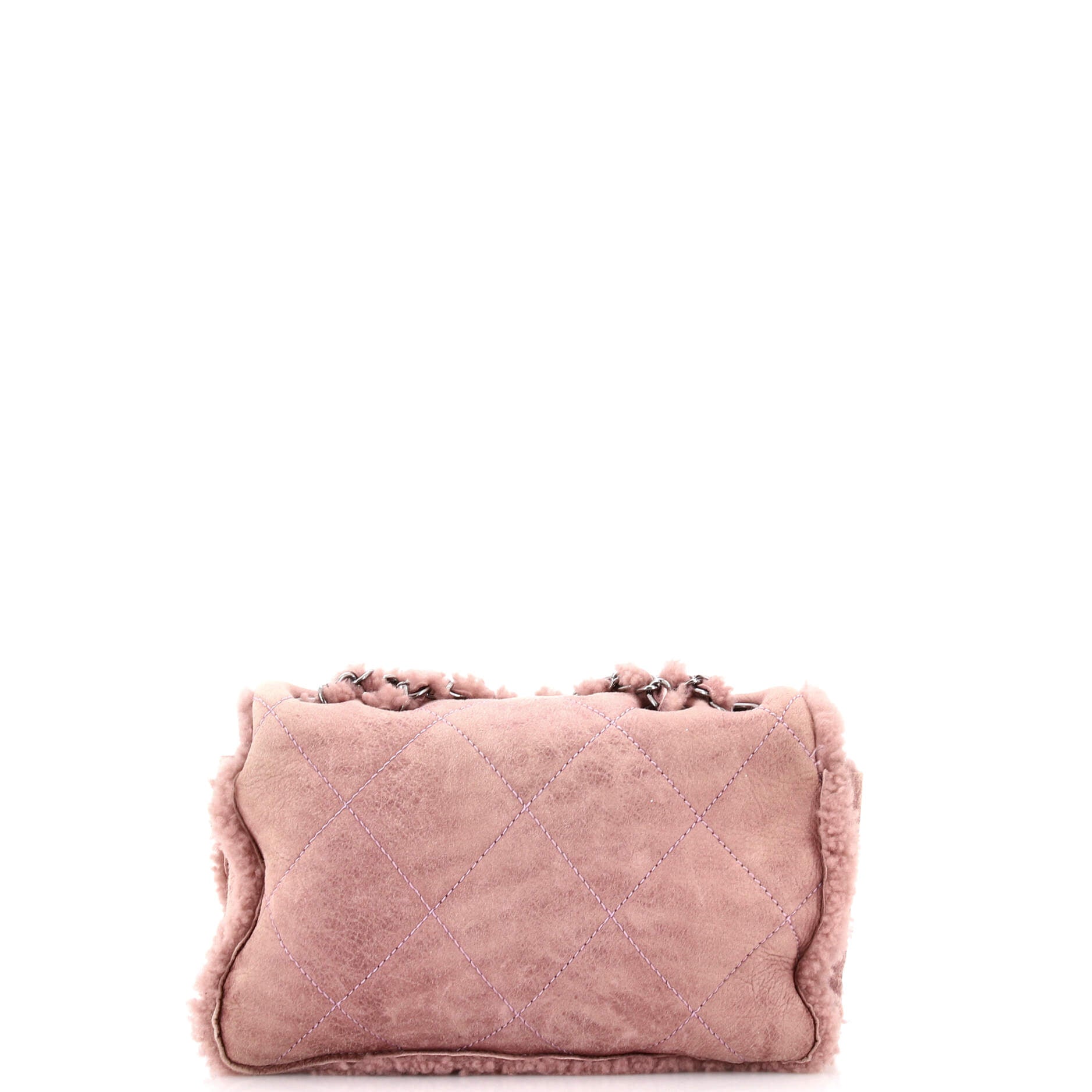 Coco Neige Flap Bag Quilted Suede with Shearling Small