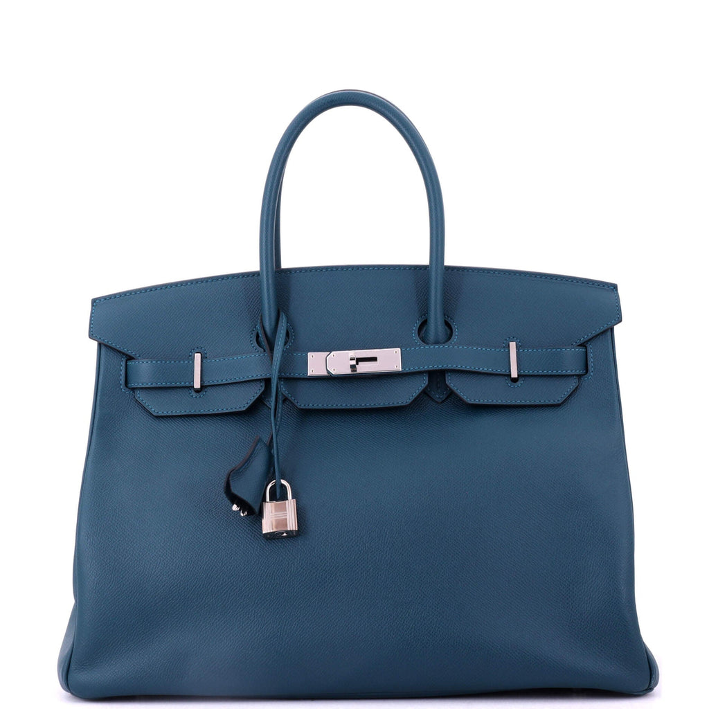 Birkin Handbag Colvert Epsom with Palladium Hardware 35