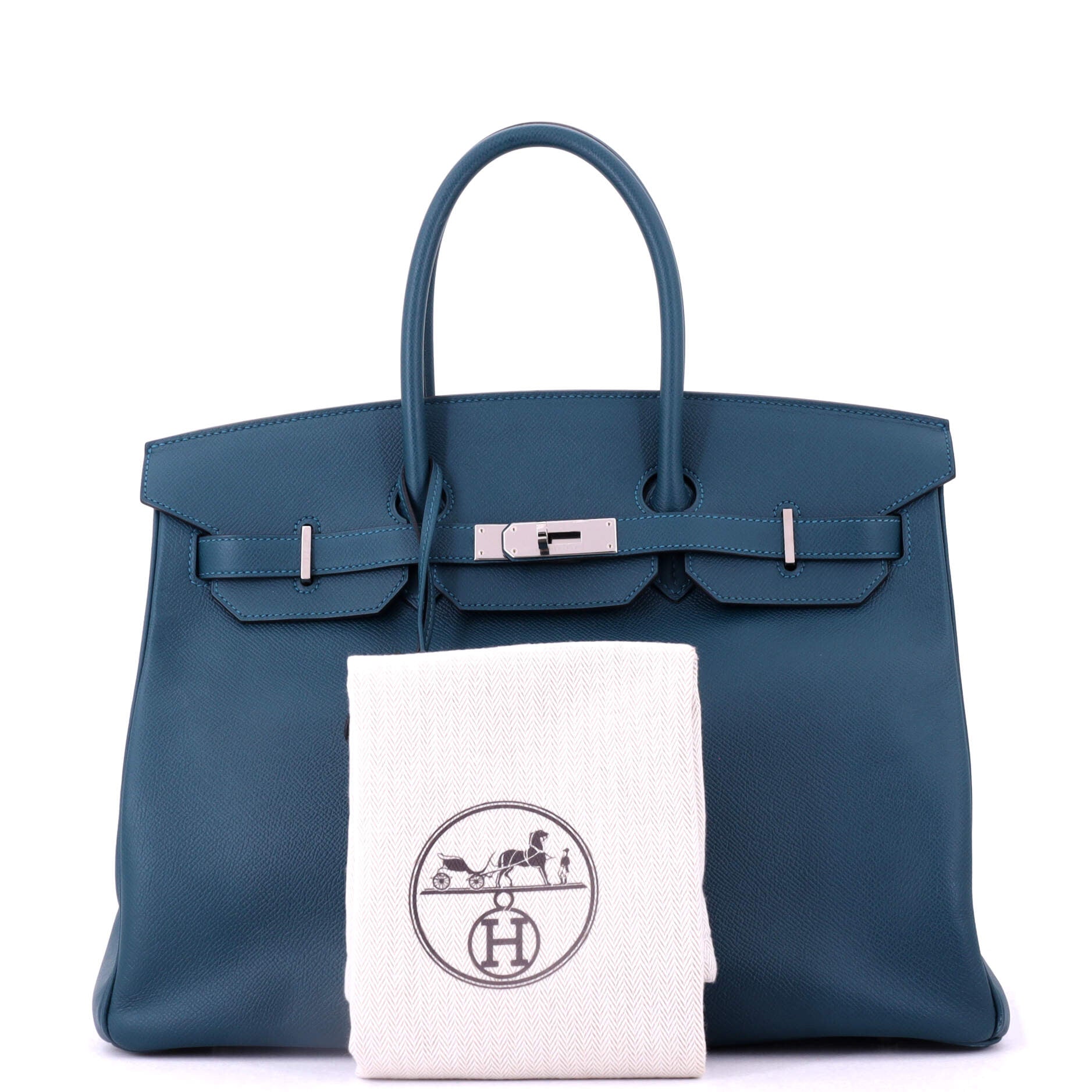 Birkin Handbag Colvert Epsom with Palladium Hardware 35