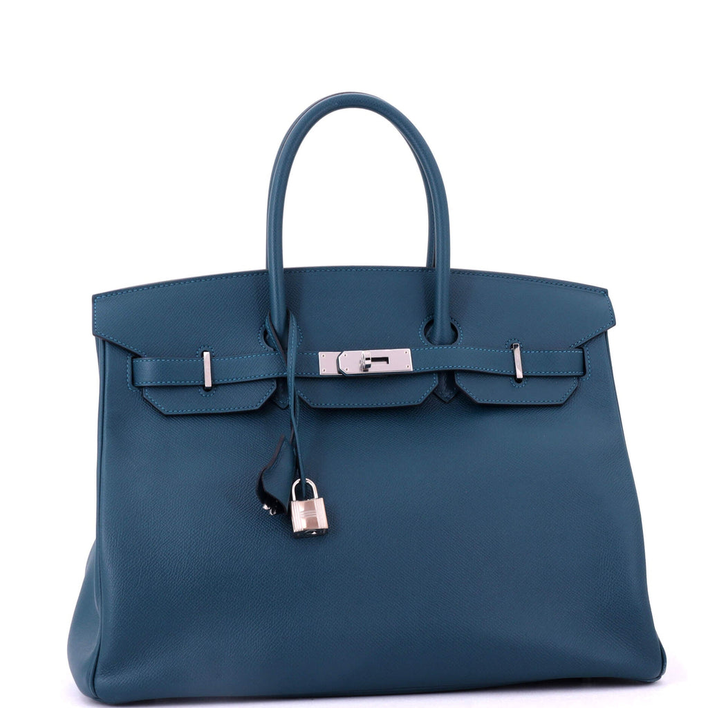 Birkin Handbag Colvert Epsom with Palladium Hardware 35