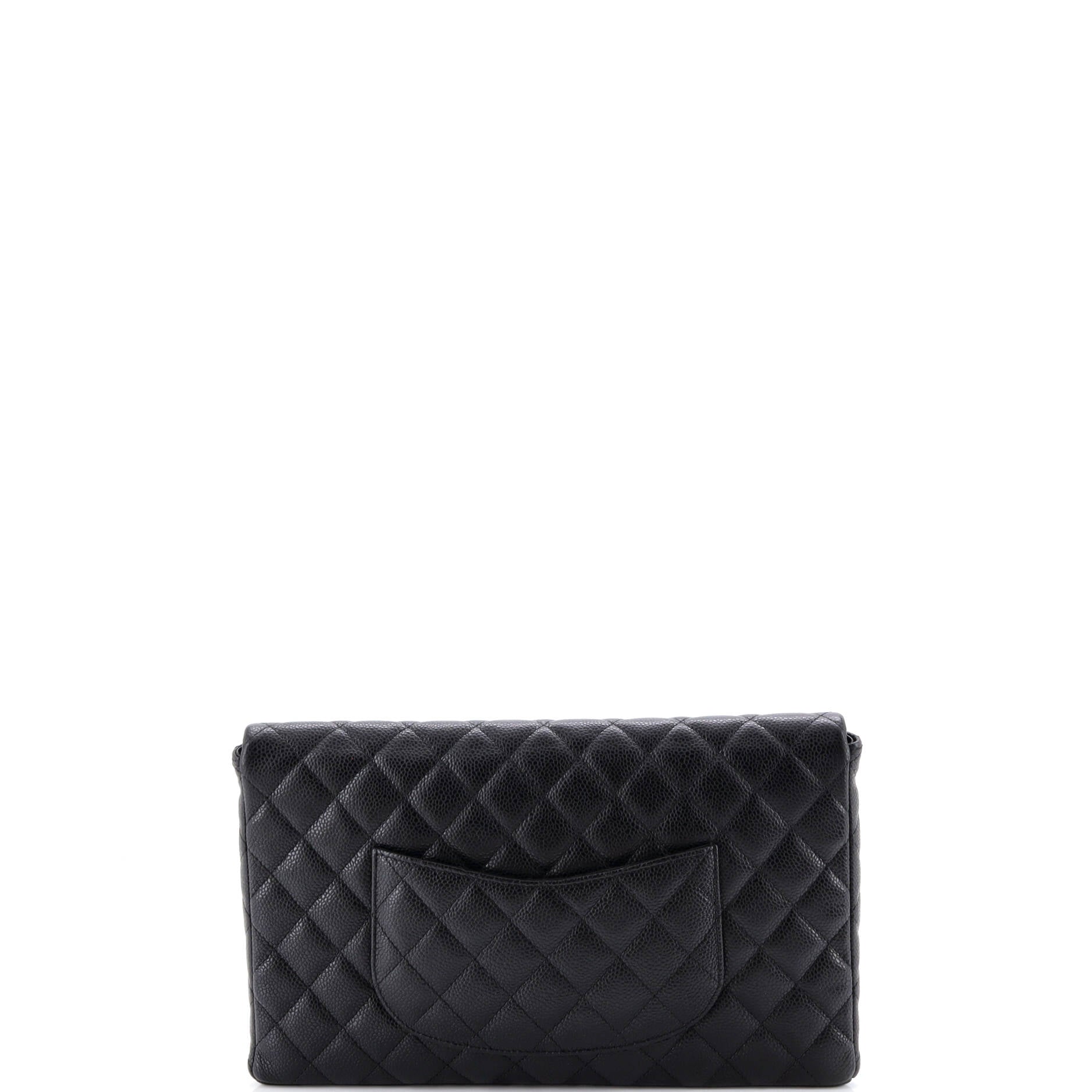 Classic Flap Clutch Quilted Caviar