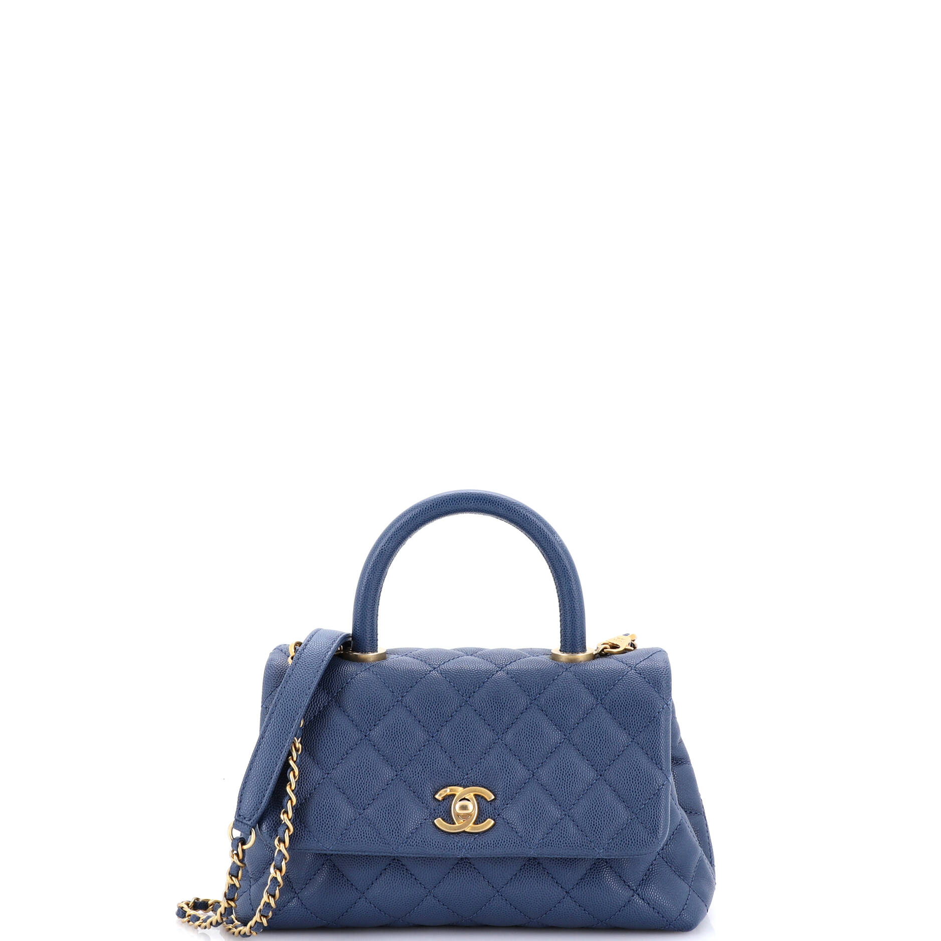 Coco Top Handle Bag Quilted Caviar Mini