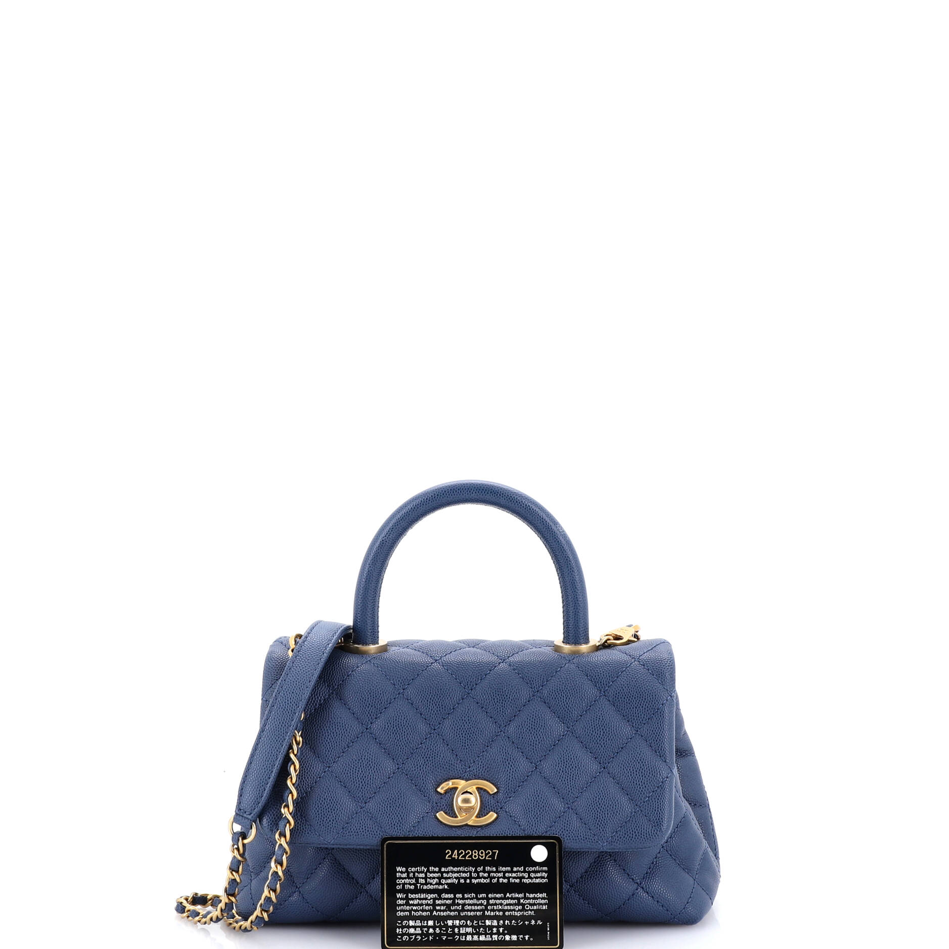 Coco Top Handle Bag Quilted Caviar Mini