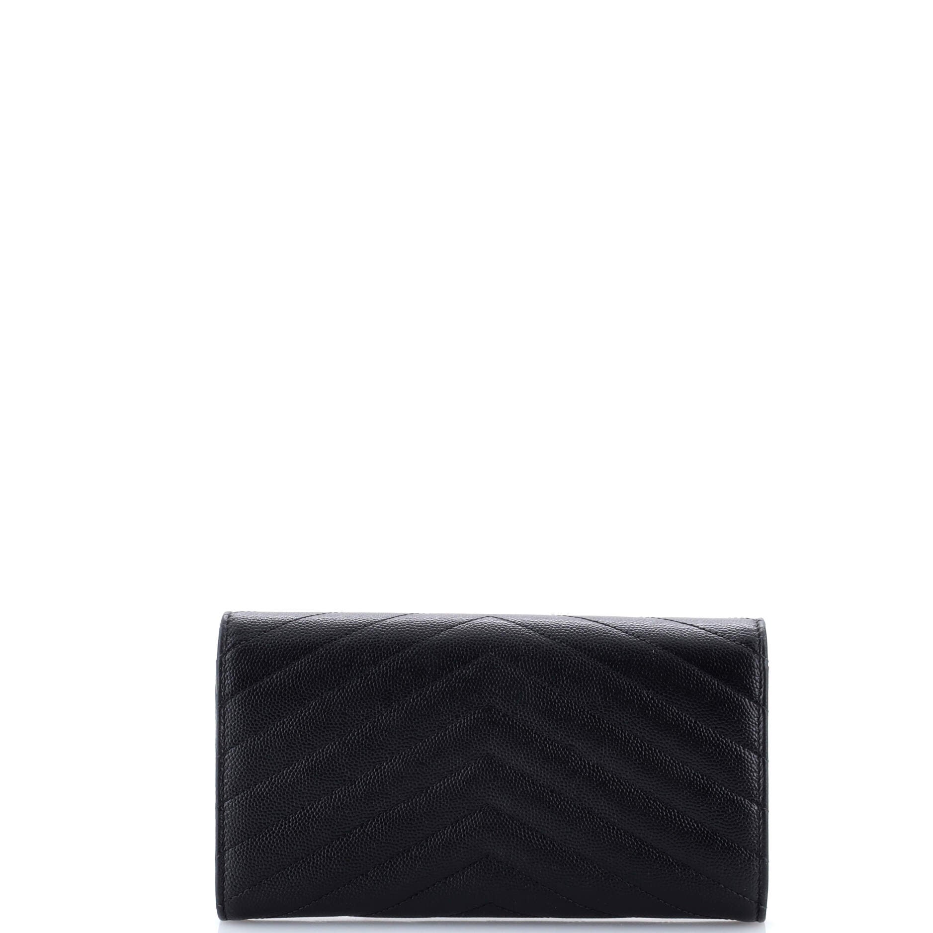 Classic Monogram Flap Wallet Matelasse Chevron Leather Large