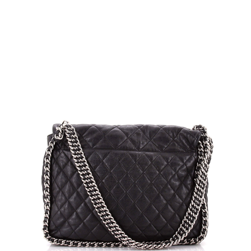 Chain Around Flap Bag Quilted Leather Maxi