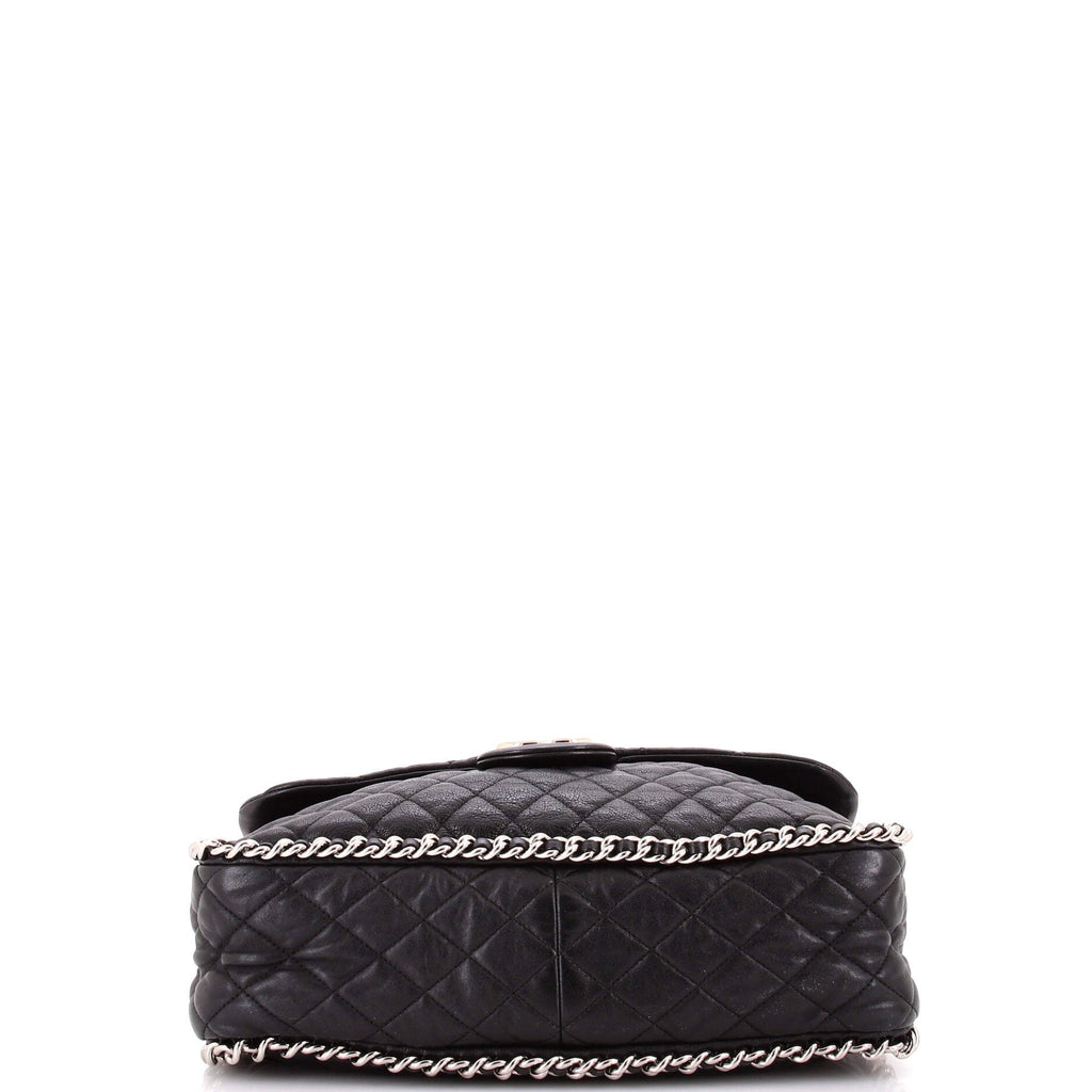 Chain Around Flap Bag Quilted Leather Maxi