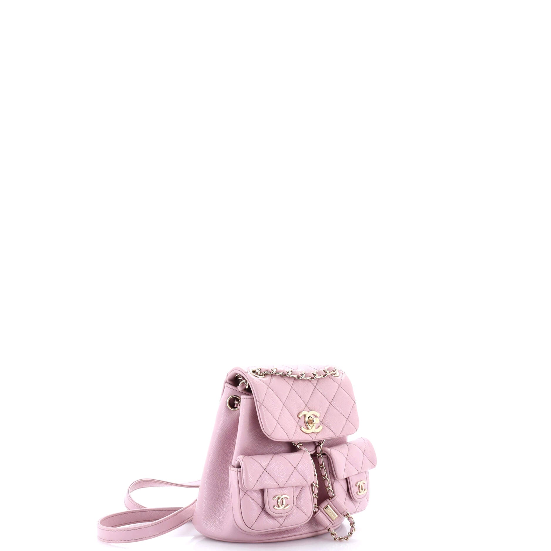 Duma Pockets Drawstring Backpack Quilted Caviar Mini
