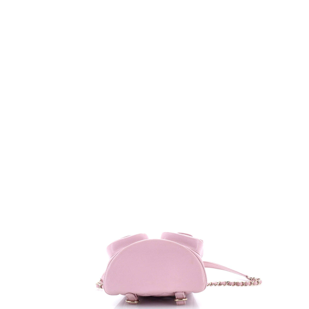 Duma Pockets Drawstring Backpack Quilted Caviar Mini