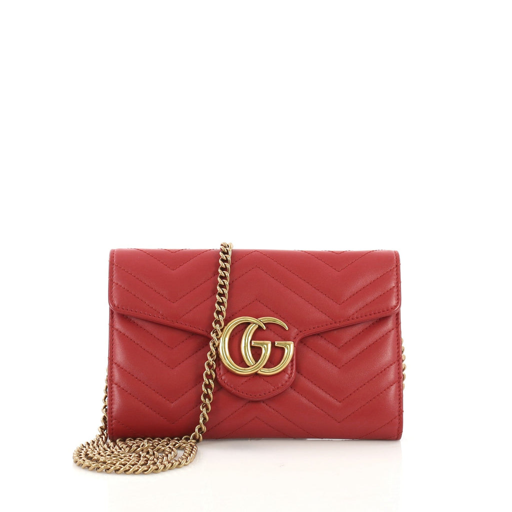 GG Marmont Chain Wallet Matelasse Leather Mini