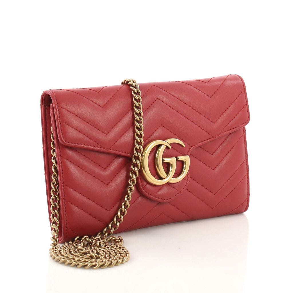 GG Marmont Chain Wallet Matelasse Leather Mini