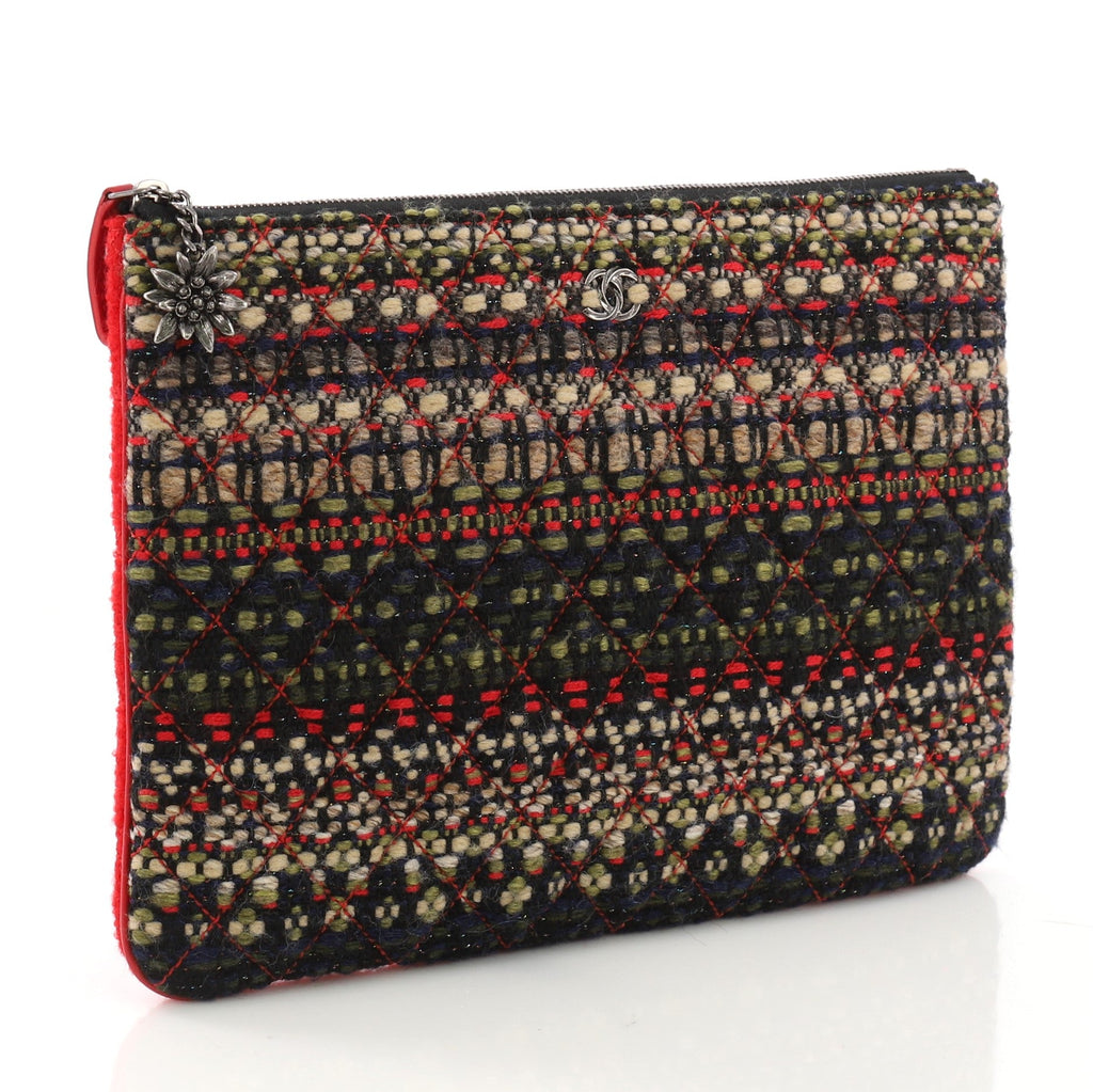Paris-Salzburg O Case Clutch Quilted Tweed and Calfskin Medium