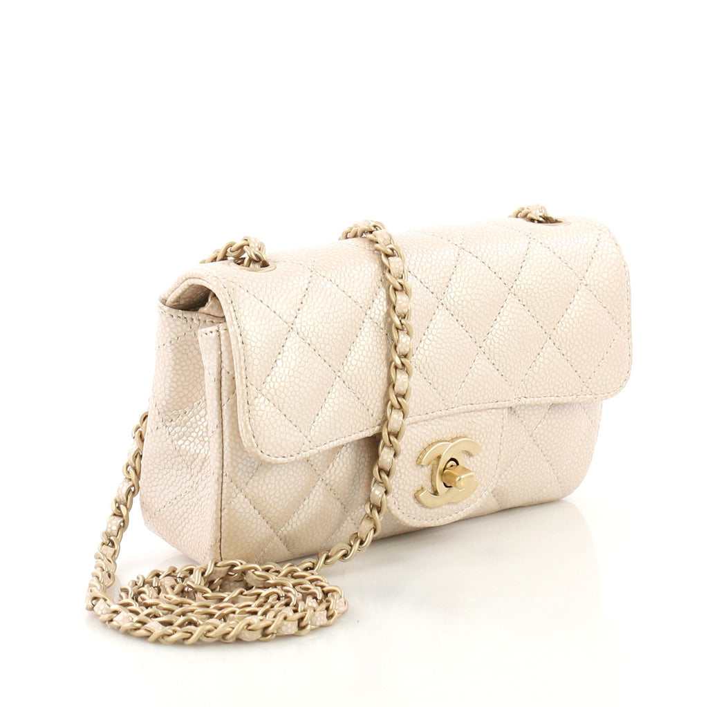 Classic Single Flap Bag Quilted Iridescent Caviar Extra Mini