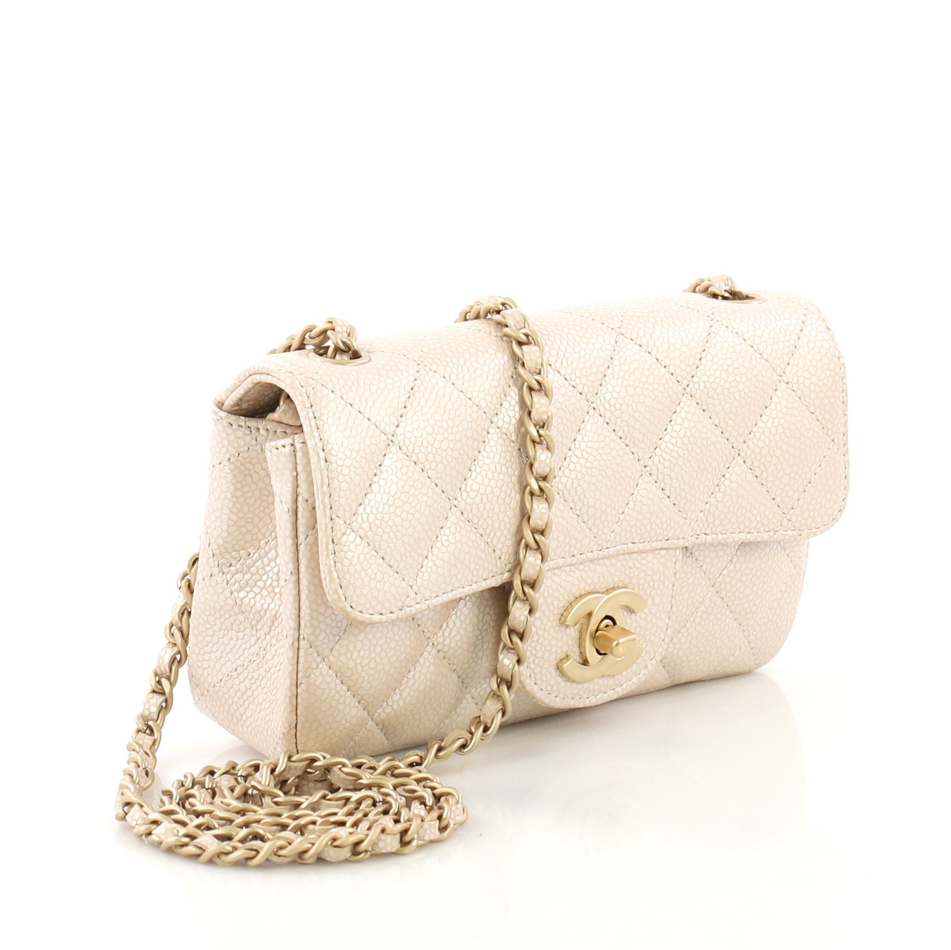 Classic Single Flap Bag Quilted Iridescent Caviar Extra Mini