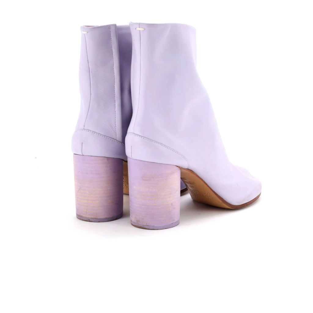 Women's Tabi Block Heel Ankle Boots Leather