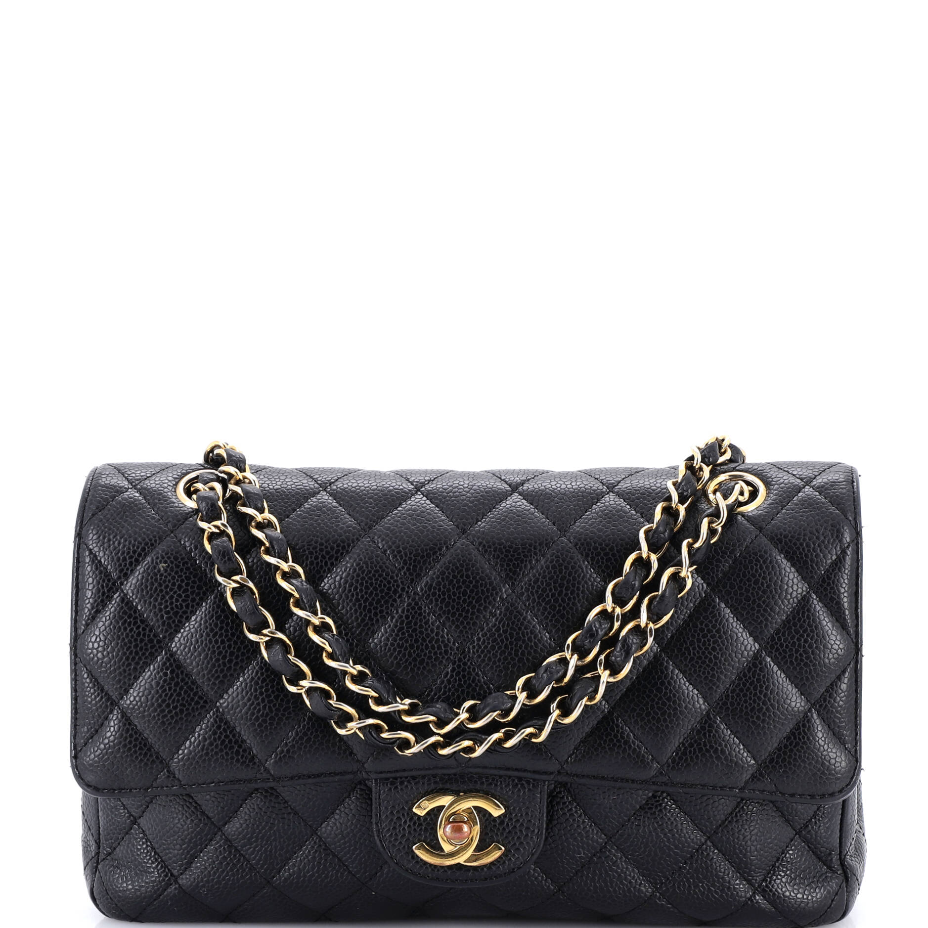 Classic Double Flap Bag Quilted Caviar Medium