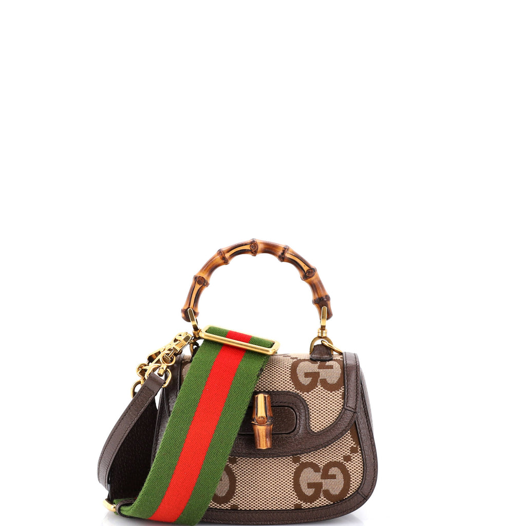 Bamboo 1947 Top Handle Bag Jumbo GG Canvas Mini