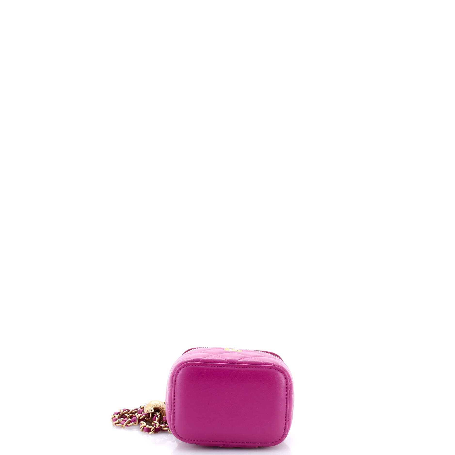 Pearl Crush Vanity Case with Chain Quilted Lambskin Mini