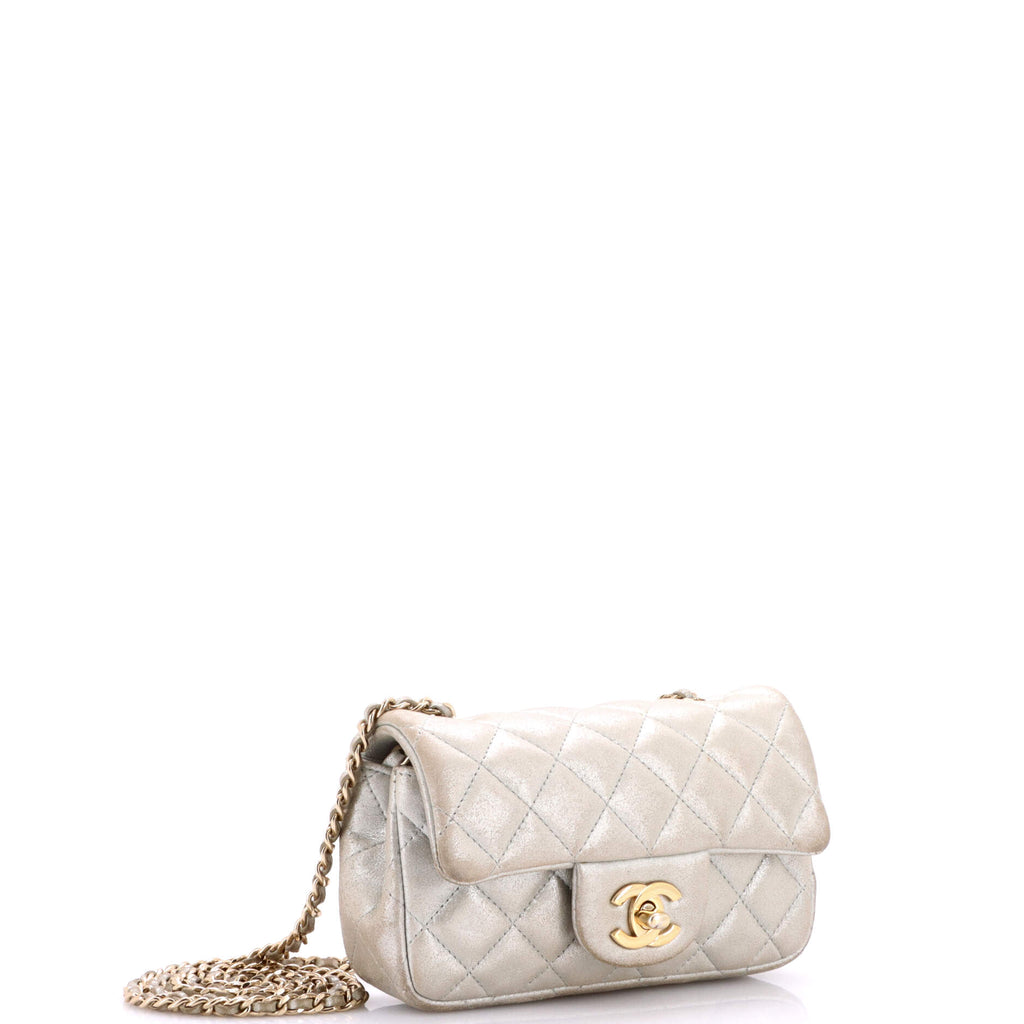 Classic Single Flap Bag Quilted Iridescent Calfskin Extra Mini