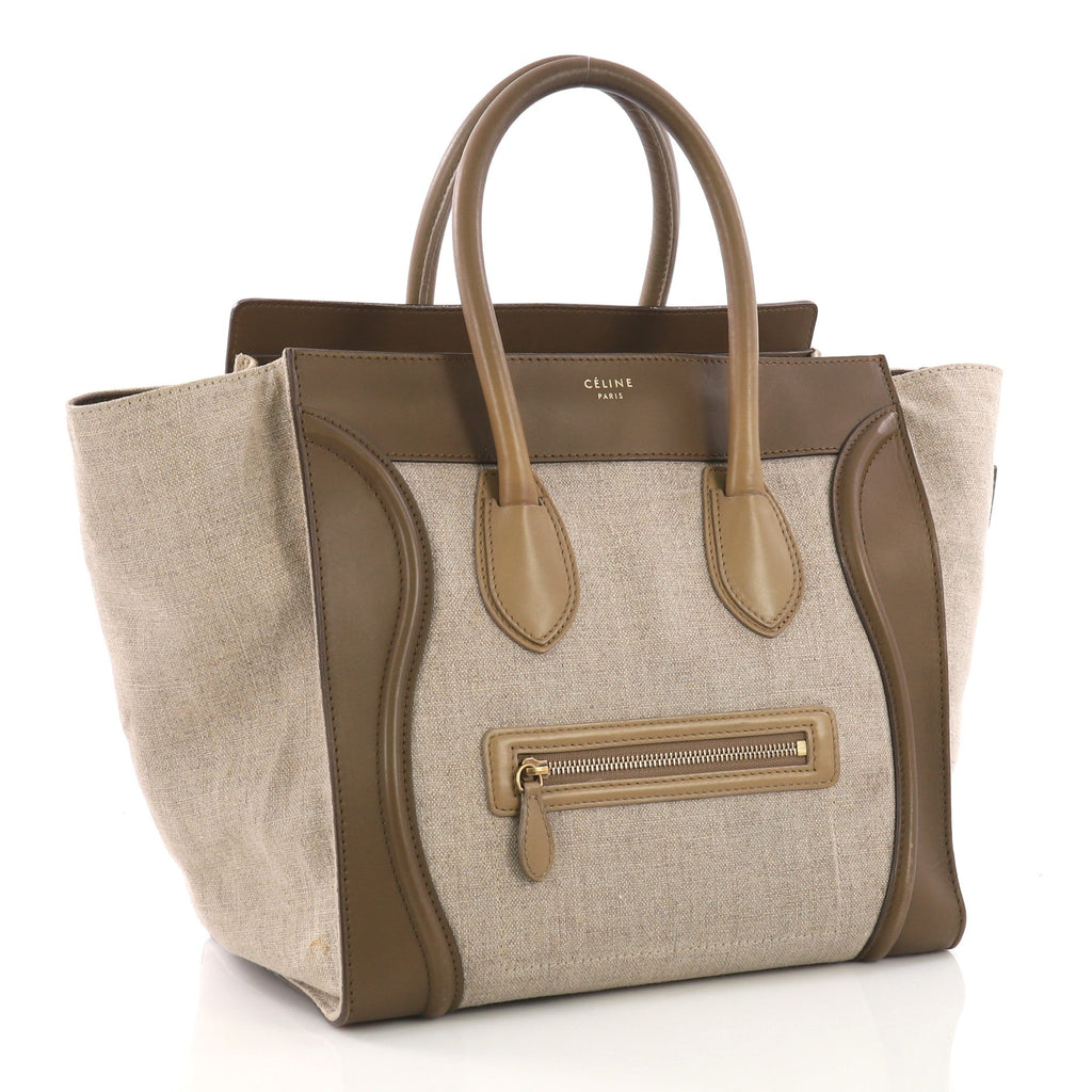 Luggage Handbag Canvas and Leather Mini