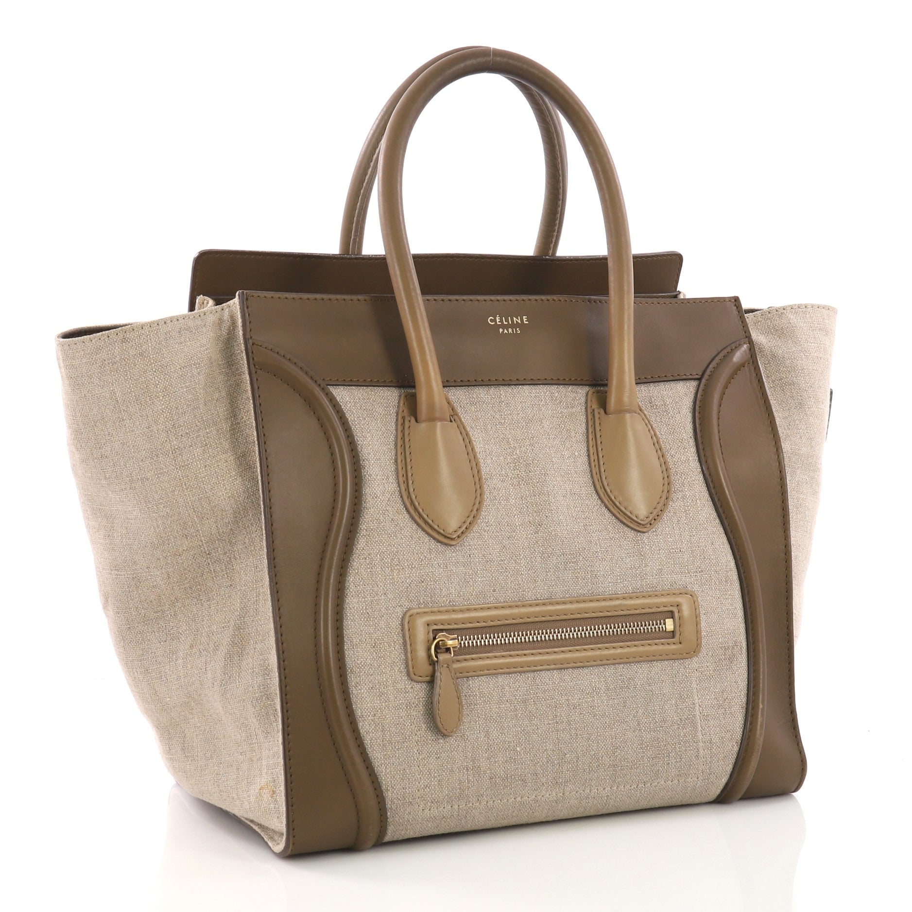 Luggage Handbag Canvas and Leather Mini