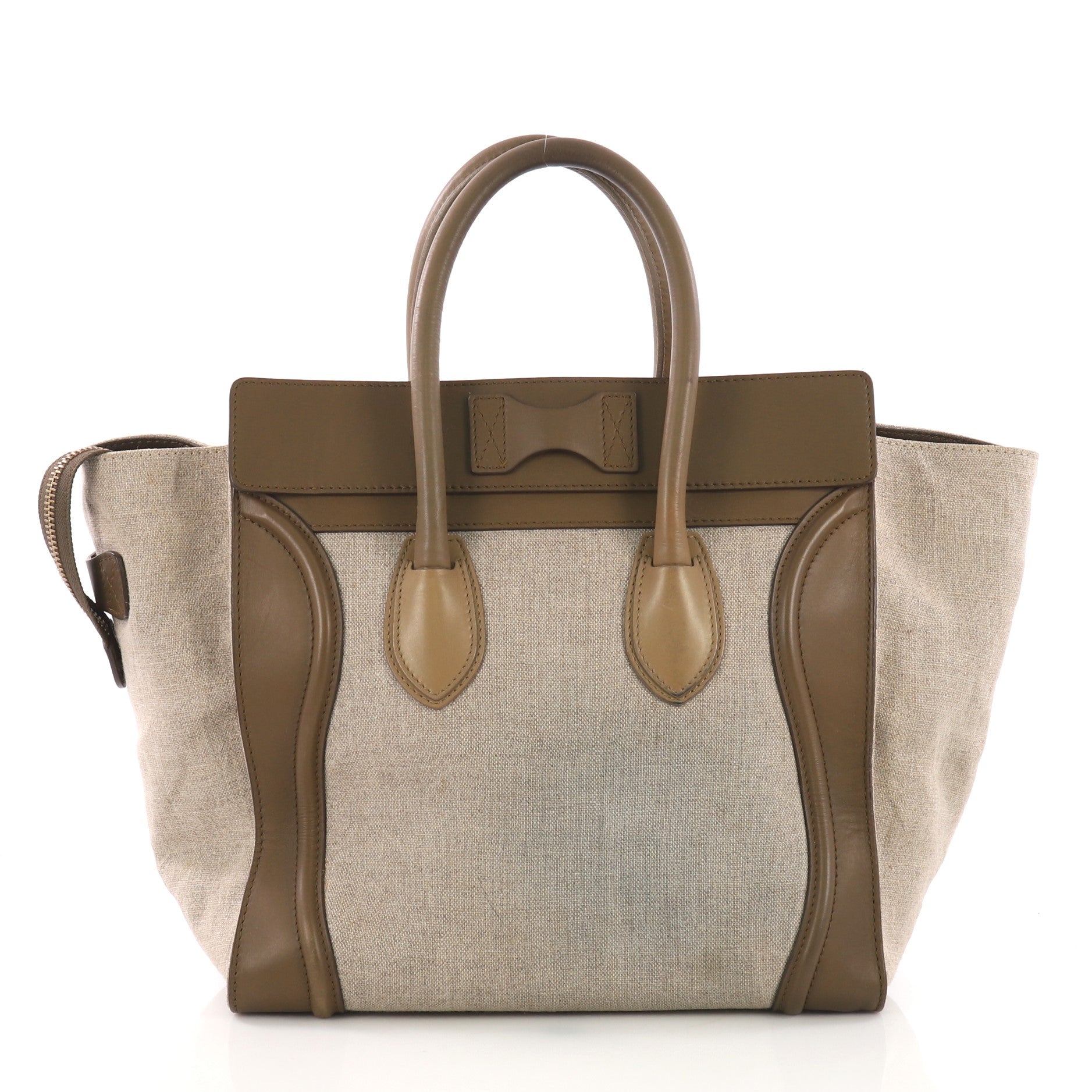 Luggage Handbag Canvas and Leather Mini