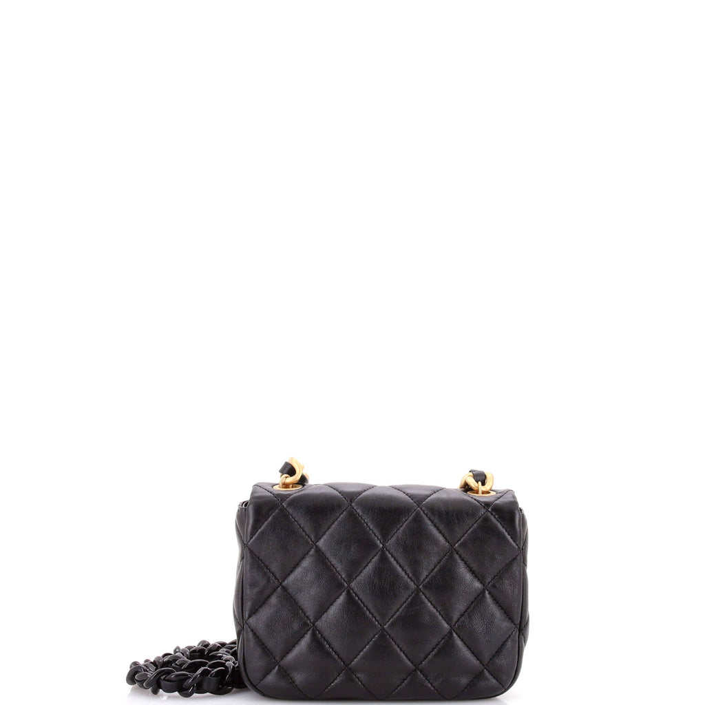 Lacquered Metal CC Flap Bag Quilted Lambskin Mini