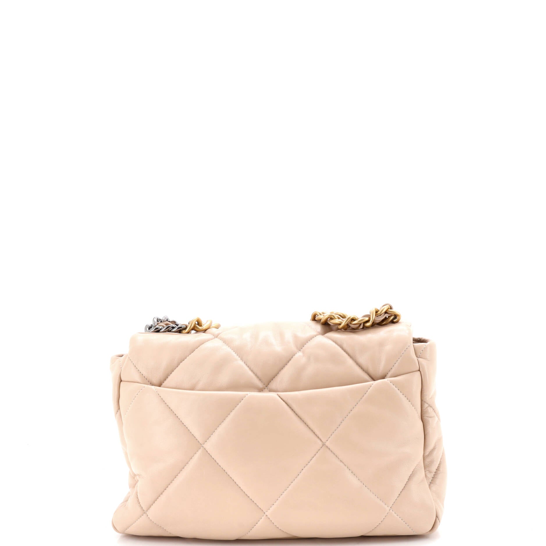 19 Flap Bag Quilted Leather Large