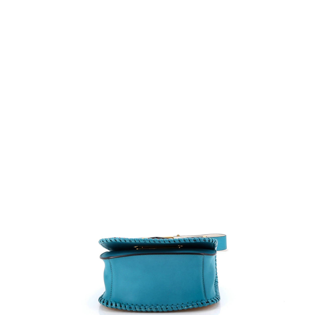 Prada Cahier Rounded Crossbody Bag Leather and Straw Small