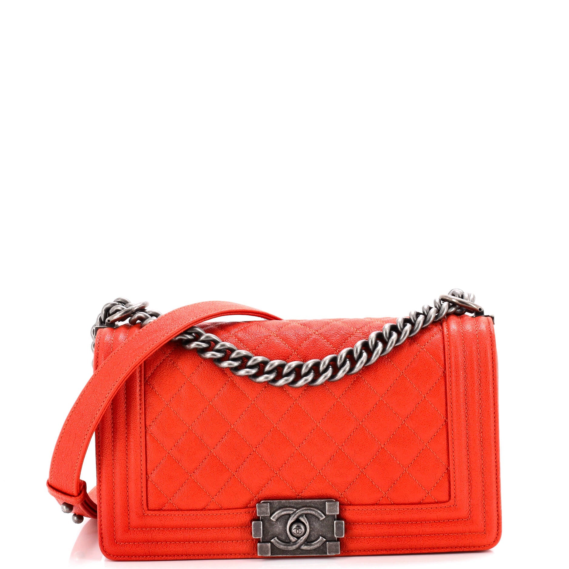 Boy Flap Bag Quilted Caviar Old Medium
