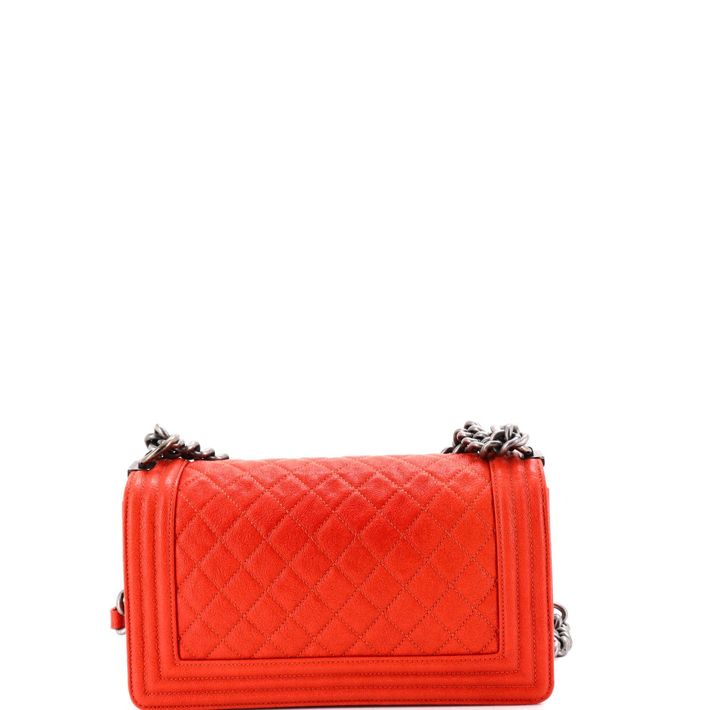 Boy Flap Bag Quilted Caviar Old Medium