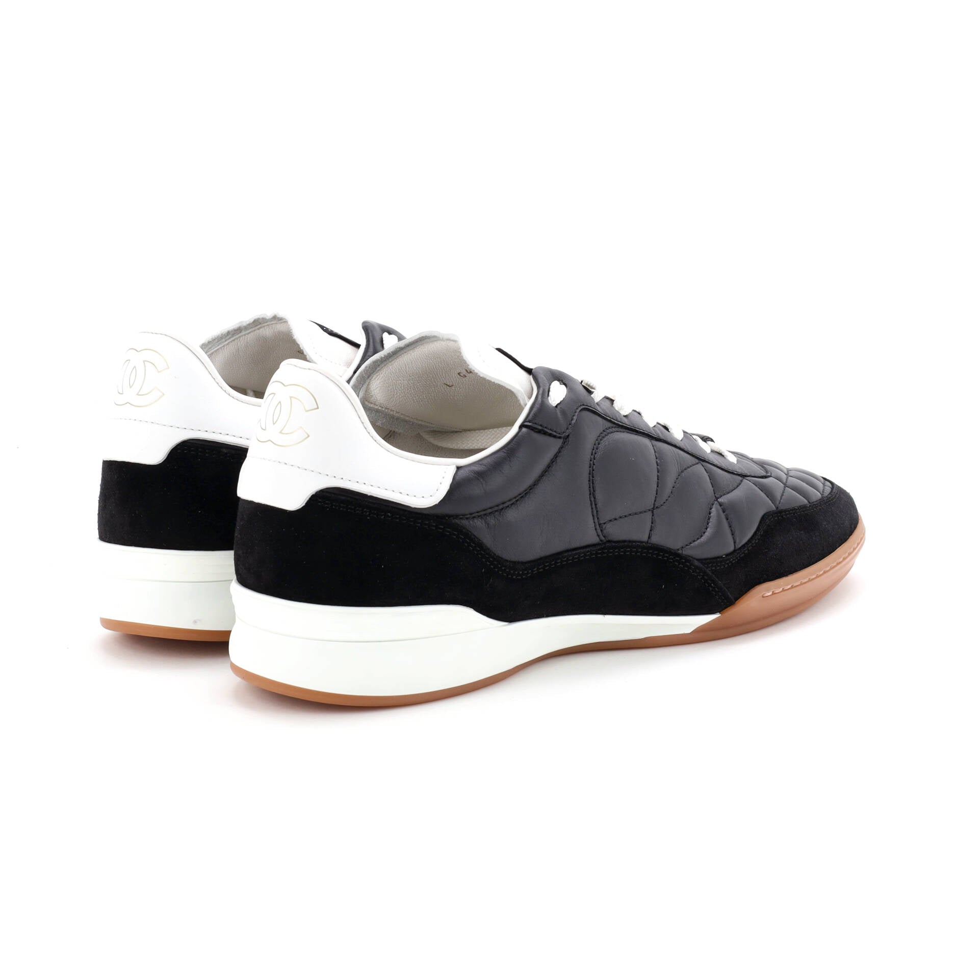 CC Low-Top Sneakers Quilted Leather and Suede