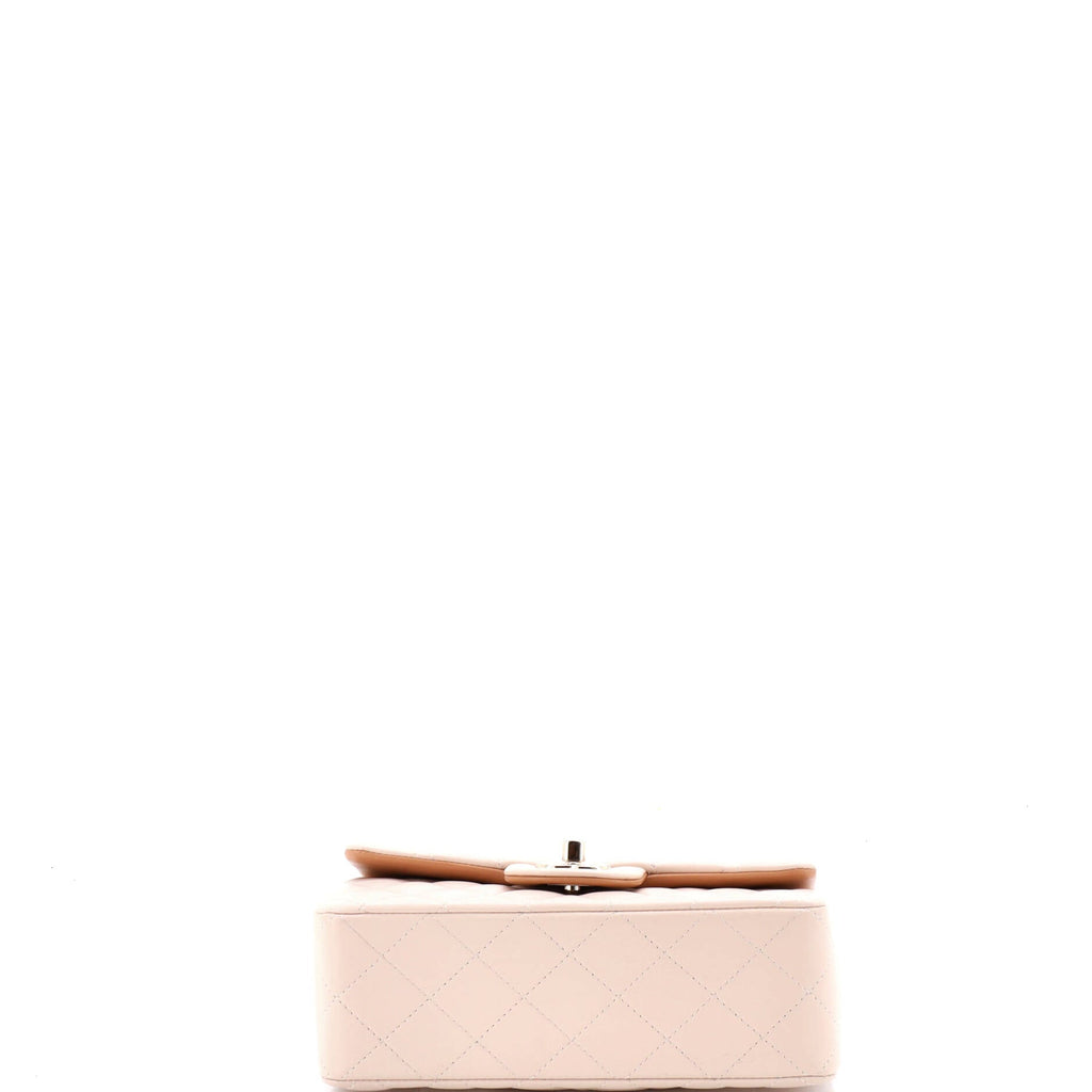 Classic Single Flap Top Handle Bag Quilted Lambskin Mini