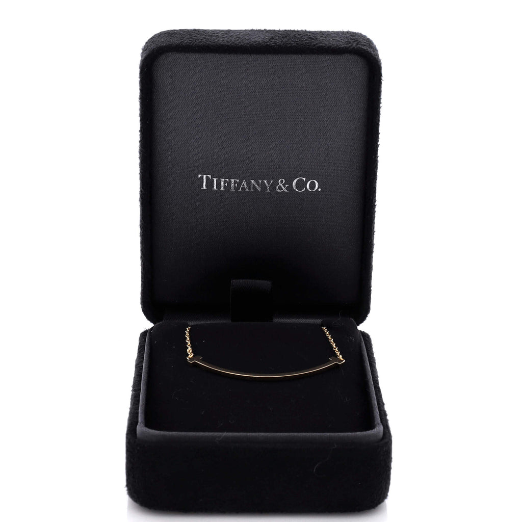 T Smile Pendant Necklace 18K Yellow Gold Small