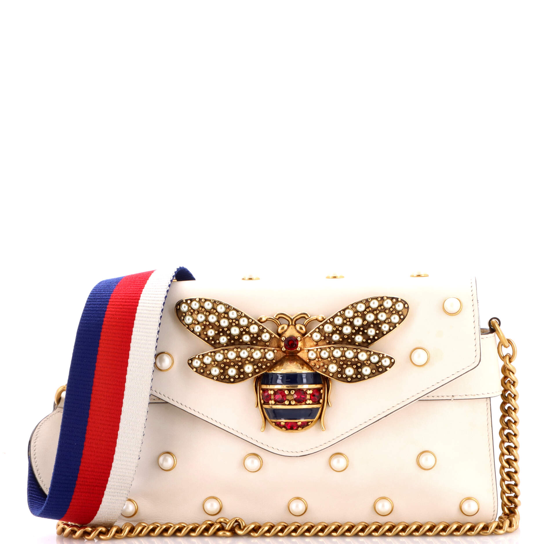 Broadway Pearly Bee Shoulder Bag Embellished Leather Mini