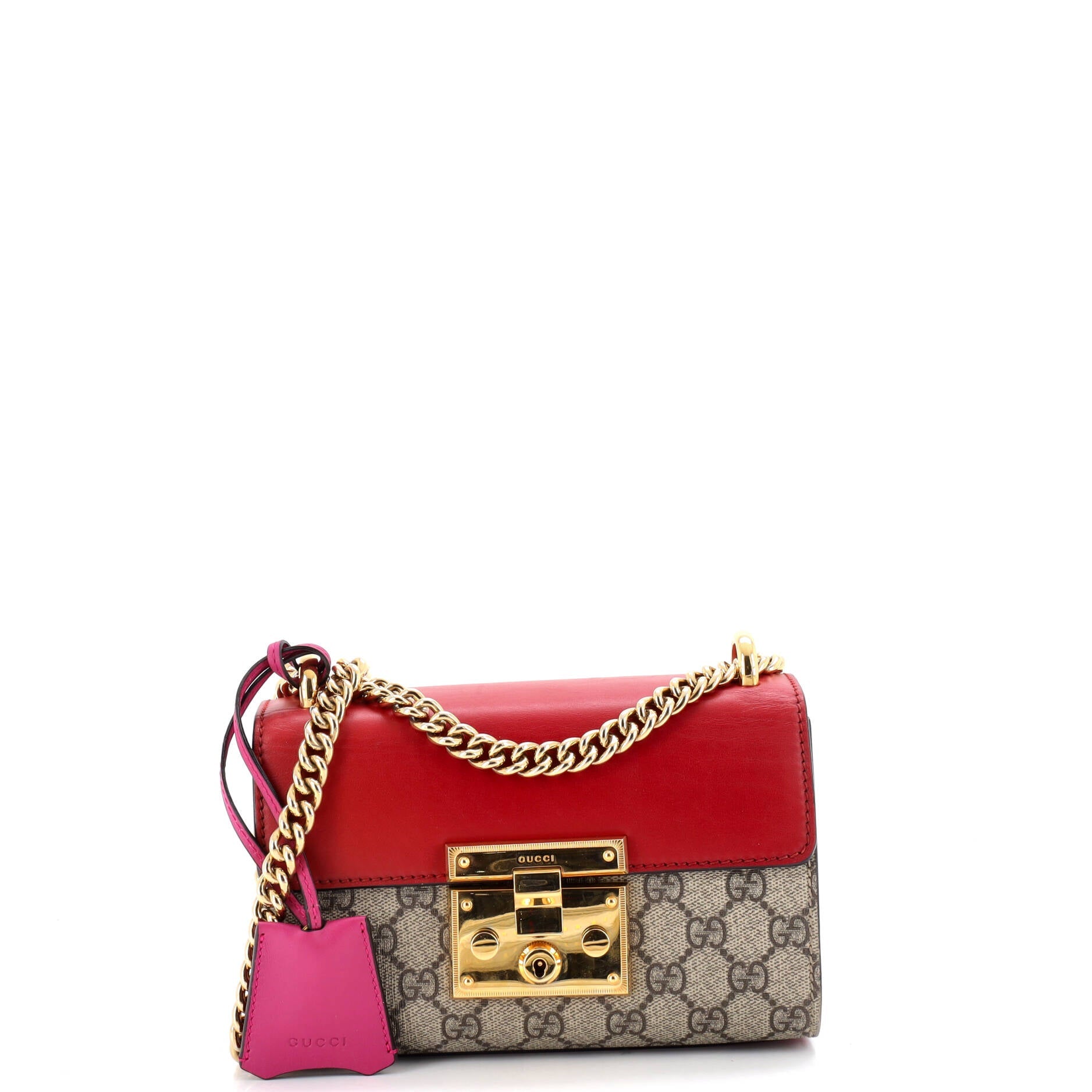 Padlock Shoulder Bag GG Coated Canvas and Leather Small