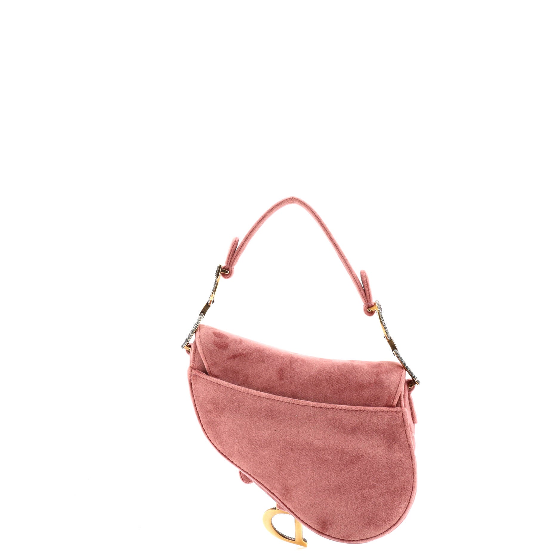 Saddle Handbag Velvet with Crystals Mini